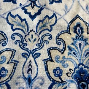 1.5 Yards of Waverly Fabric in Blue  Garden Damask Print